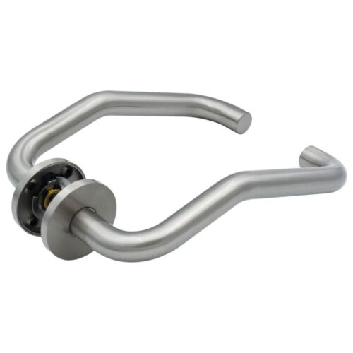 Anti Germ Cranked Return to Door Lever on 6.5mm Rose Stainless Steel Door Handle 7 zs sshf130 sss 2
